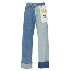 MONSE Womens High Waisted Inside Out Straight Leg Jeans Blue Size 6 12290082